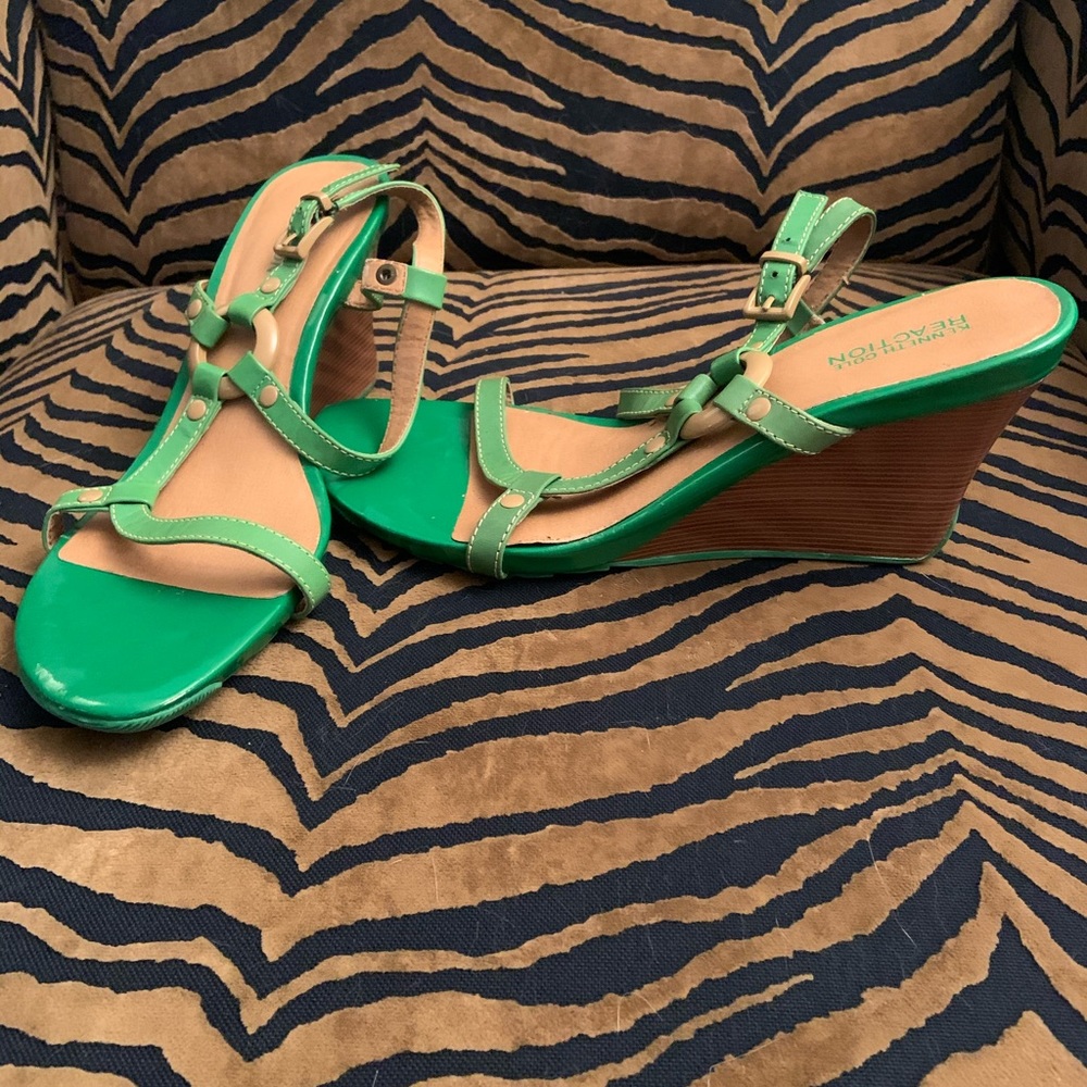 Green Wedge Sandals